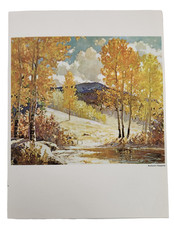 1965 Santa Fe Railroad Fred Harvey Dining Car Menu Autumn Aspens Artwork - Additional view 1