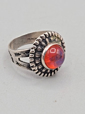 Vintage Sterling Silver Navajo Fred Harvey Style Dragons Breath Opal Ring Size 7 - Additional view 2