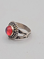 Vintage Sterling Silver Navajo Fred Harvey Style Dragons Breath Opal Ring Size 7