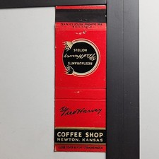 Fred Harvey Newton Kansas 1940s Vintage Red Black Yellow Matchbook - Additional view 1