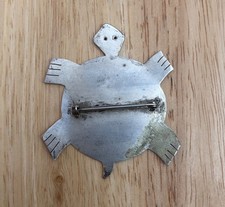 Early (Fred Harvey?) Sterling Turtle Brooch - Additional view 4