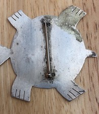 Early (Fred Harvey?) Sterling Turtle Brooch - Additional view 5