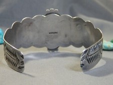 Fred Harvey Era NAVAJO Natural TURQUOISE Sterling Silver DOG HORSE Cuff Bracelet - Additional view 7