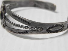VINTAGE 1930s FRED HARVEY ERA NAVAJO INDIAN COIN SILVER TURQUOISE BRACELET - Additional view 2