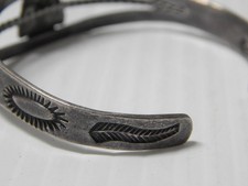 VINTAGE 1930s FRED HARVEY ERA NAVAJO INDIAN COIN SILVER TURQUOISE BRACELET - Additional view 3