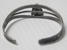 VINTAGE 1930s FRED HARVEY ERA NAVAJO INDIAN COIN SILVER TURQUOISE BRACELET - Additional view 4