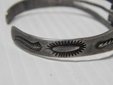 VINTAGE 1930s FRED HARVEY ERA NAVAJO INDIAN COIN SILVER TURQUOISE BRACELET - Additional view 5