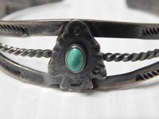 VINTAGE 1930s FRED HARVEY ERA NAVAJO INDIAN COIN SILVER TURQUOISE BRACELET