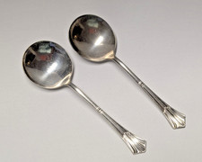 2 Rare Orig Fred Harvey Signed Dining Car GUMBO SPOONS 5.5