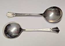 2 Rare Orig Fred Harvey Signed Dining Car GUMBO SPOONS 5.5" International Silver