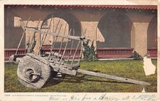 1907 Old Mexican Carreta Postcard Albuquerque Indian Building Fred Harvey