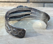 vintage large  FRED HARVEY ERA       TURQUOISE     SILVER   Cuff Bracelet - Additional view 2