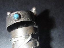 NAVAJO BABY CRADLEBOARD PAPOOSE OLD PAWN FRED HARVEY ERA SILVER TURQUOISE - Additional view 2