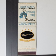 Fred Harvey Kansas City 3000 Miles Hospitality Blue Rooster Matchbook - Additional view 1