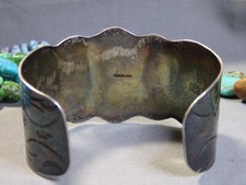 Fred Harvey Era NAVAJO Natural CERRILLOS TURQUOISE Sterling Silver Bracelet - Additional view 10