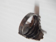 VINTAGE NAVAJO INDIAN 1930s FRED HARVEY STERLING SILVER TURQUOISE RING SZ: 4 3/4 - Additional view 2
