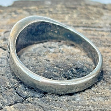 Vintage Navajo Sterling Silver Turquoise Thunderbird Ring Old Trading Post Era - Additional view 2