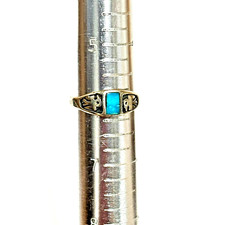 Vintage Navajo Sterling Silver Turquoise Thunderbird Ring Old Trading Post Era - Additional view 12