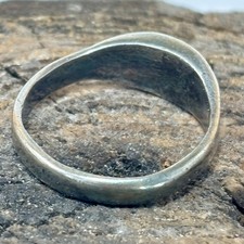 Vintage Navajo Sterling Silver Turquoise Thunderbird Ring Old Trading Post Era - Additional view 3