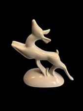 Fred Harvey Shops Art Deco Gazelle Figurine Cream Ceramic w/Sticker 7" x 6"