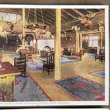 Vintage Grand Canyon Rendezvous, EL TOVAR Hotel SET OF 2 Fred Harvey Postcards - Additional view 2