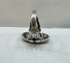 Fred Harvey Era Green Turquoise Sterling Stamped Ring Size 7 - Additional view 2