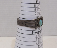 Vintage Southwestern Turquoise Silver Tone Fred Harvey Era Cuff Bracelet READ - Additional view 2