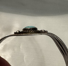 Vintage Southwestern Turquoise Silver Tone Fred Harvey Era Cuff Bracelet READ - Additional view 9