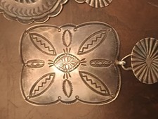 Old Pawn - Fred Harvey Era Sterling Silver Hand Stamped Concho Belt 32”L 180g!  - Additional view 11