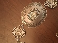 Old Pawn - Fred Harvey Era Sterling Silver Hand Stamped Concho Belt 32”L 180g!  - Additional view 13