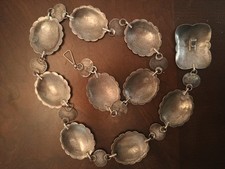 Old Pawn - Fred Harvey Era Sterling Silver Hand Stamped Concho Belt 32”L 180g!  - Additional view 14