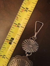 Old Pawn - Fred Harvey Era Sterling Silver Hand Stamped Concho Belt 32”L 180g!  - Additional view 5