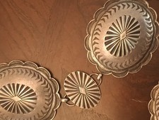 Old Pawn - Fred Harvey Era Sterling Silver Hand Stamped Concho Belt 32”L 180g!  - Additional view 9