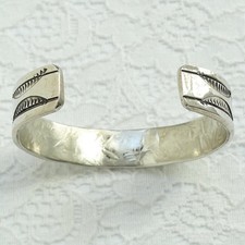 Vintage JM Fred Harvey Era Navajo Ingot Silver Cuff Bracelet Book Piece Stamped - Additional view 12