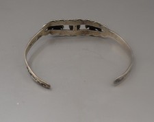 FRED HARVEY ERA TURQUOISE STERLING SILVER THUNDERBIRDS CUFF BRACELET MARKED - Additional view 4