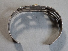 Fred HarveyEra NAVAJO Nevada TURQUOISE Sterling Silver THUNDERBIRD Cuff Bracelet - Additional view 9