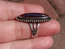 Old Vintage Sterling Silver Fred Harvey Dragons Breath Opal 1 1/8