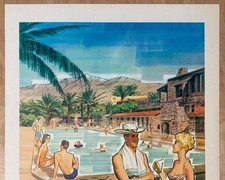c.1950s Fred Harvey Furnace Creek Inn Ranch Poster Death Valley Vintage Original - Additional view 1