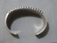 Fred Harvey Era ZUNI Natural TURQUOISE Coin Silver SNAKE EYES 87g Bracelet CUFF - Additional view 9