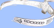 Fred Harvey Sterling Silver Thunderbird Turquoise Cuff Bracelet Small 5 1/2” - Additional view 2