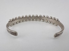Vtg Fred Harvey Era Zuni Turquoise Sterling Silver 1 Row Snake Eye Cuff Bracelet - Additional view 4