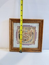 Native American Navajo Sand Painting VTG Fred Harvey Trading Signed Benally 7