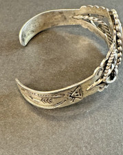 Fred Harvey Era Native American Sterling Bracelet Cuff with Unique Stone Size 6 - Additional view 3
