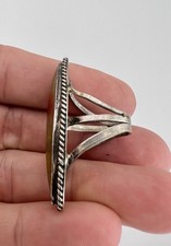 HUGE Old Fred Harvey Era Navajo Petrified Wood Agate Sterling Silver Ring 1 5/8