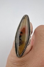HUGE Old Fred Harvey Era Navajo Petrified Wood Agate Sterling Silver Ring 1 5/8