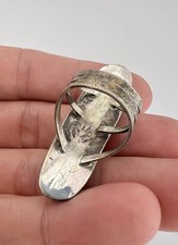 HUGE Old Fred Harvey Era Navajo Petrified Wood Agate Sterling Silver Ring 1 7/8