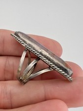 HUGE Old Fred Harvey Era Navajo Petrified Wood Agate Sterling Silver Ring 1 7/8