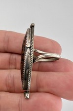HUGE Old Fred Harvey Era Navajo Petrified Wood Agate Sterling Silver Ring 2