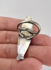 HUGE Old Fred Harvey Era Navajo Petrified Wood Agate Sterling Silver Ring 2