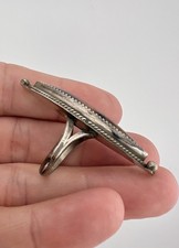 HUGE Old Fred Harvey Era Navajo Petrified Wood Agate Sterling Silver Ring 2